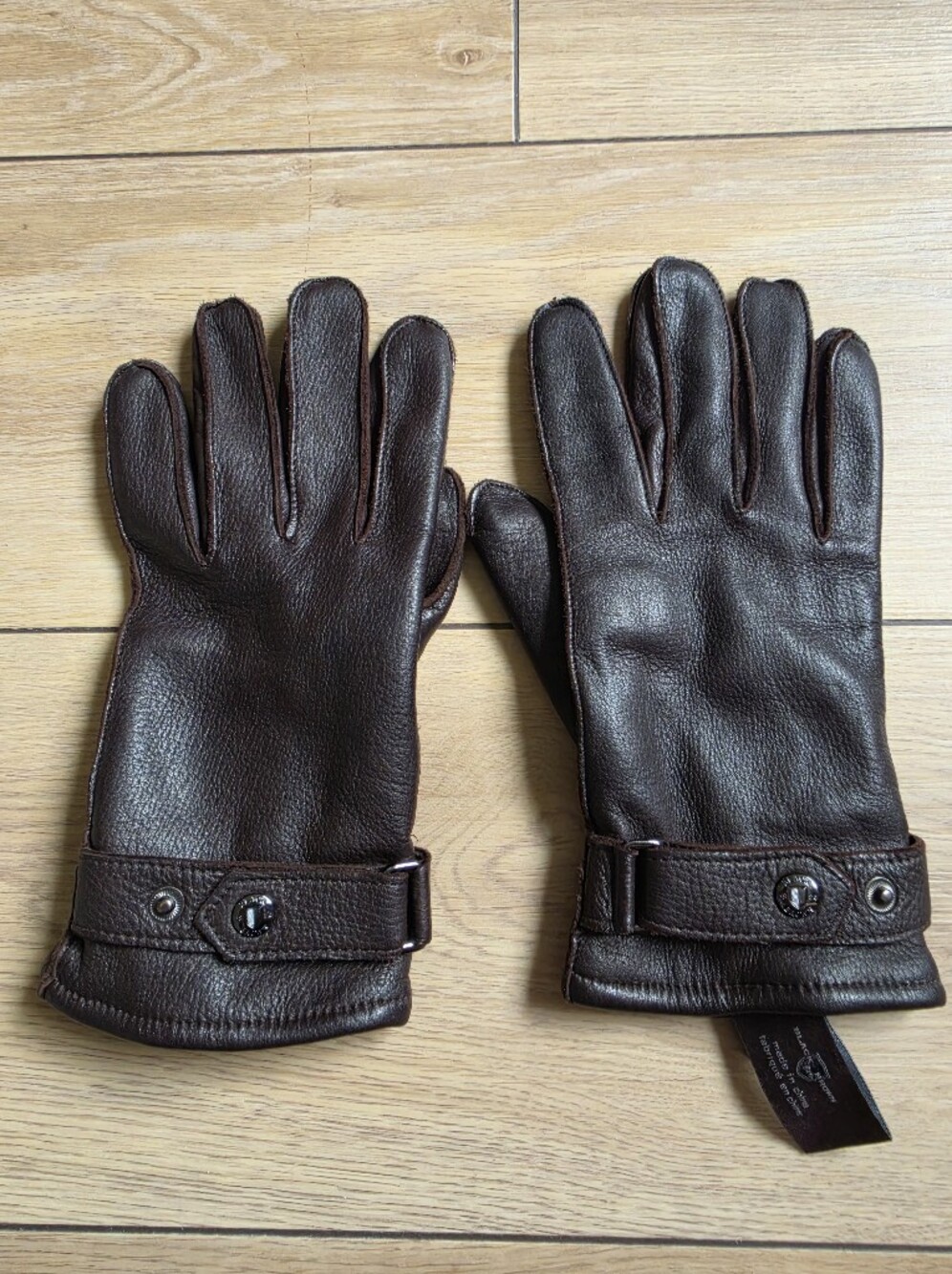 Black Brown 1826 Genuine Leather Men's Gloves Size M